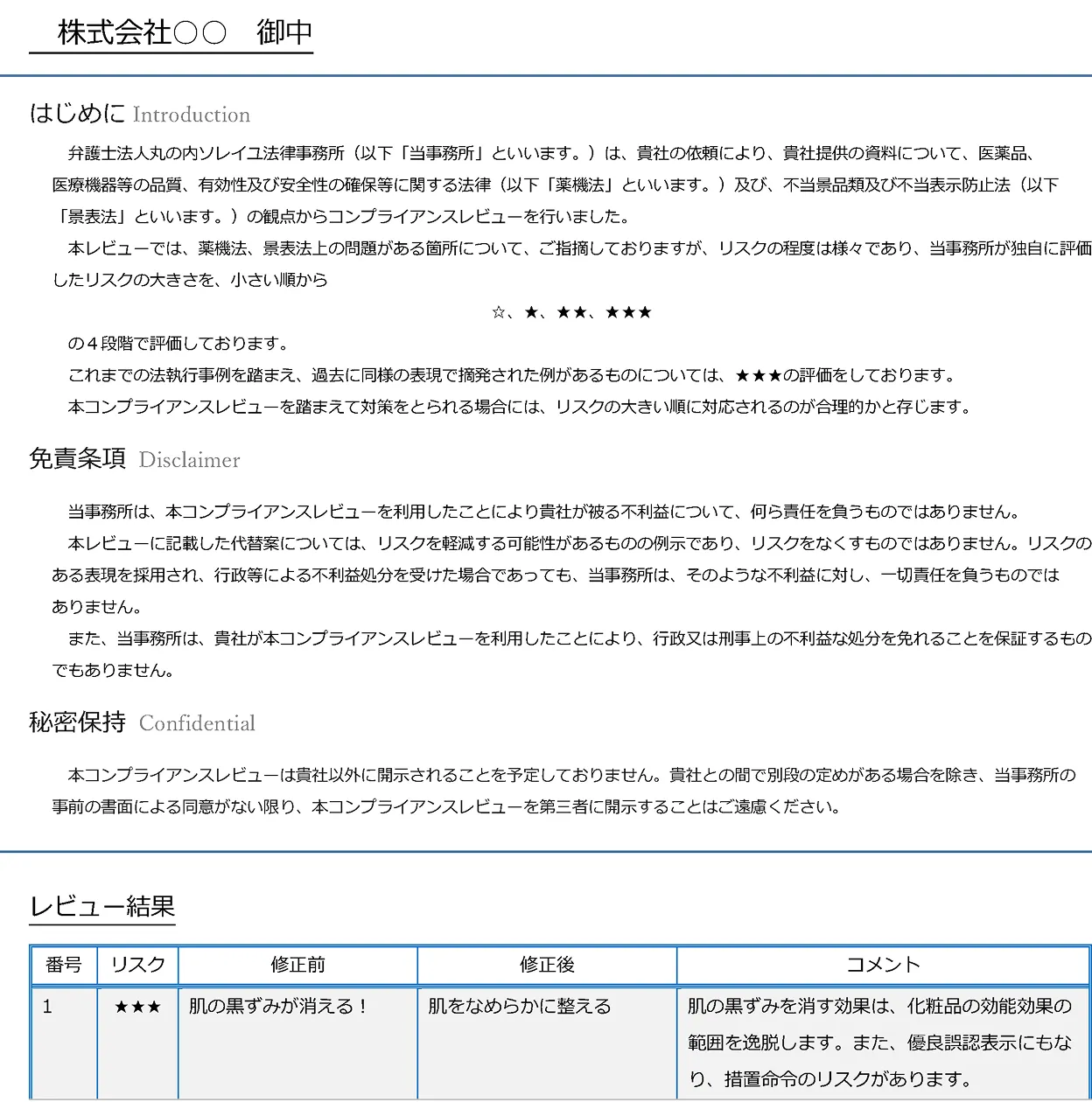 添削・ご提案の例